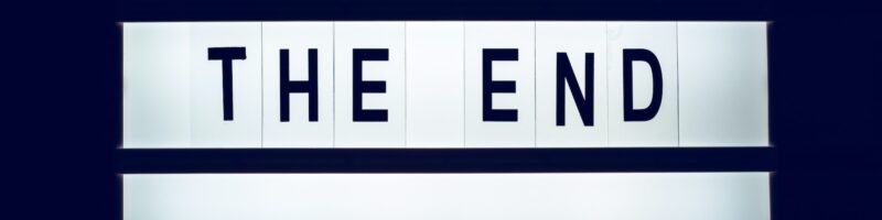 Blinking lightbox with The End text