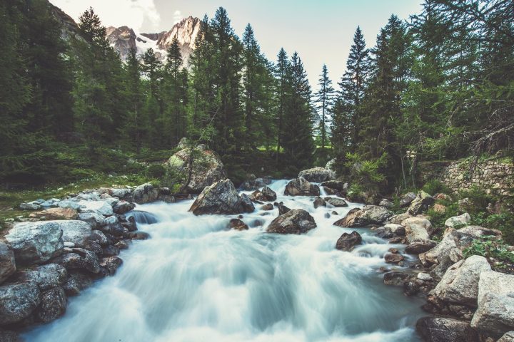Alpine River in the Italy