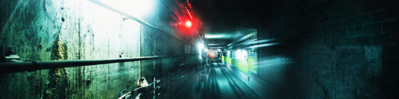Dark underground tunnel.