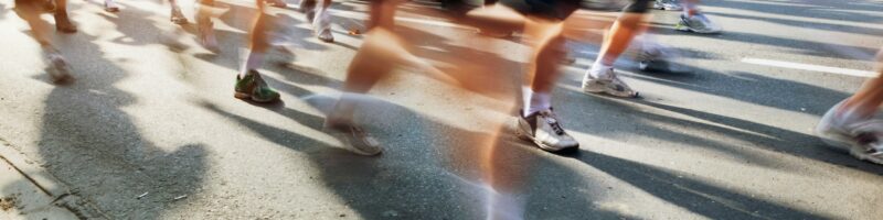 Marathon runners in motion. Running