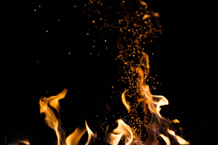 flames and sparks of fire